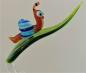 Preview: Orchideenstab, Blatt mit Schnecke -blau- (normale Ausführung)